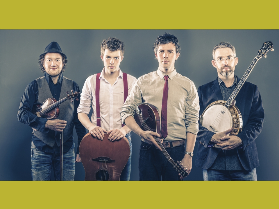 Promotional photograph of the four members of We Banjo 3