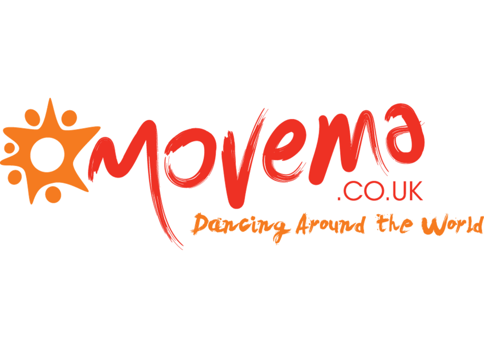 Movema logo and strapline: Dancing around the world