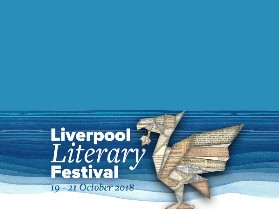 Liverpool Literary Festival banner with Liver Bird