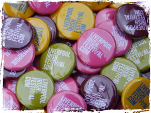 Liverpool Irish Festival button badges.