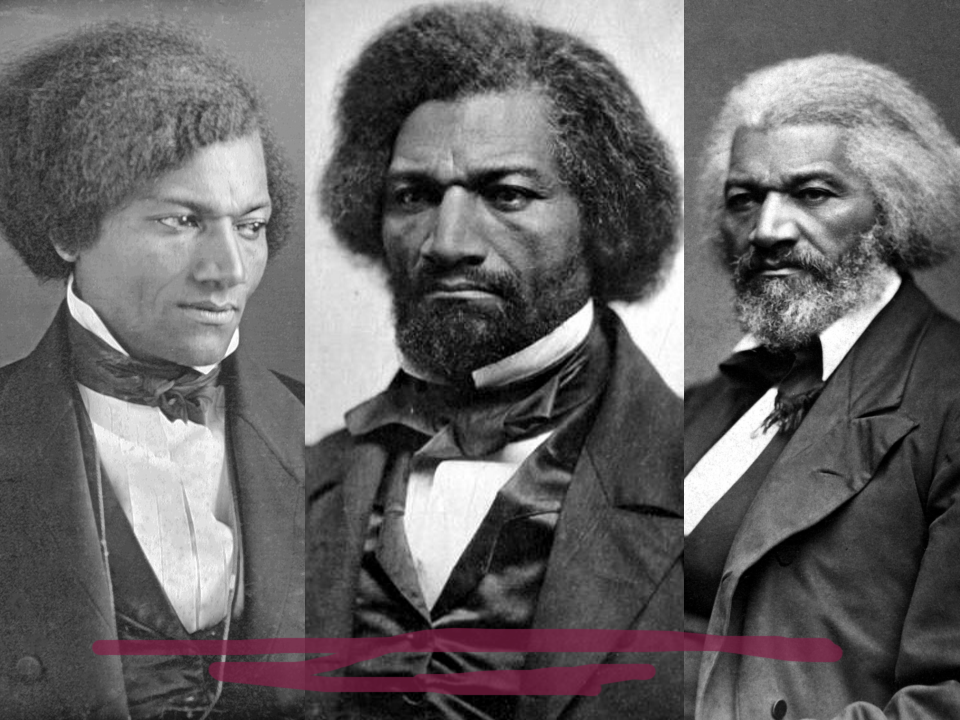 Triptych of (1800s) Frederick Douglass photos.
