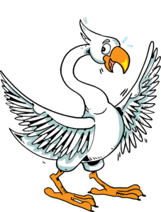 A Liver Bird illustration in white (c) Stuart Harrison, 2023.