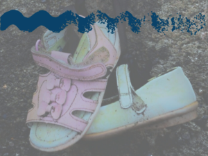 Misplaced children's shoes (faded photograph).