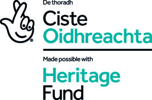 Gaeilge National Lottery Heritage Fund logo.